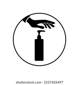 liquid dispenser pump drop hand icon vector eps
