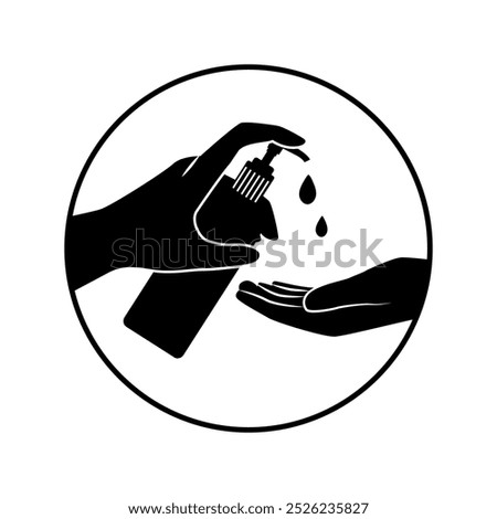 liquid dispenser pump drop hand icon vector eps