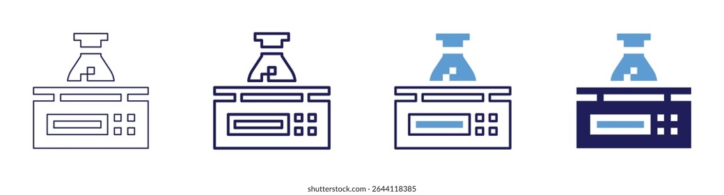 Liquid distillation icon in 4 different styles. Thin Line, Line, Bold Line, Duotone. Duotone style. Editable stroke.