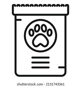 Liquid dog food pack icon outline vector. Animal pet. Feed bag