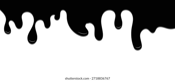 ícone de gotejamento líquido, pintura, sangue, água, óleo, leite, ícone fluindo, ilustração vetorial de uma pintura preta respinga