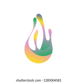 liquid dripping icon vector, rainbow water abstract illustration