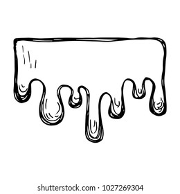liquid drips on the surface of a sketch vector isolated black