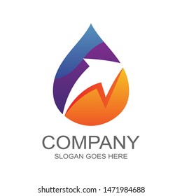Liquid drop With Arrow Logo Design