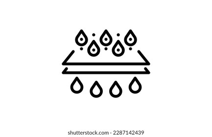 Liquid drop clean, filter water icon, Aqua clear logo design, vector illustration outline sign