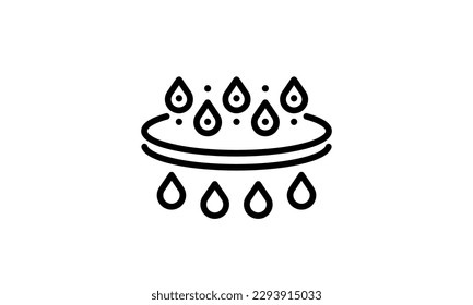 Liquid drop clean, filter water icon, Aqua clear logo design, vector illustration outline sign