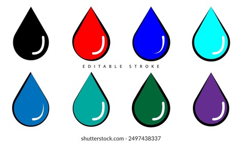 Liquid drop icon, Water drop icon illustration.