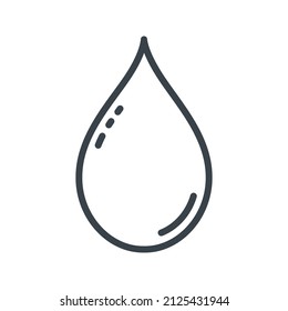 Liquid drop line icon isolated on transparent background. 