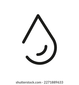 Liquid drop, water, oil simple outline icon. Trendy flat isolated on white symbol, sign used for: illustration, outline, logo, mobile, app, emblem, design, web, dev, site, ui, ux, gui. Vector EPS 10