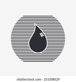 Liquid droplet icon. Flat design style. Made in vector illustration