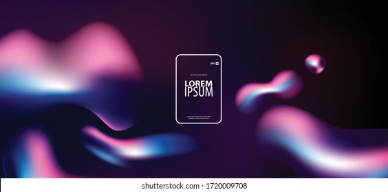 Liquid Droplets/Colorful Gradient Layout/Cover. Minimalist Creative Design Concept Background