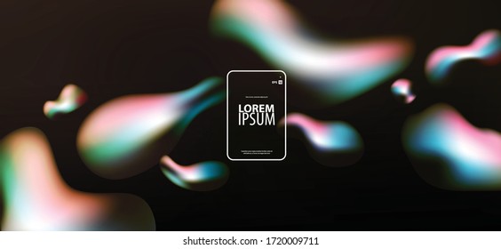 Liquid Droplets/Colorful Gradient Layout/Cover. Minimalist Creative Design Concept Background