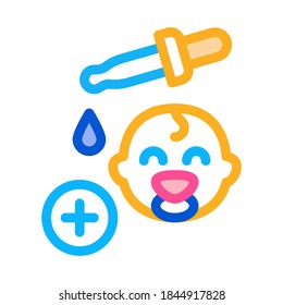 liquid dropper for baby icon vector. liquid dropper for baby sign. color symbol illustration