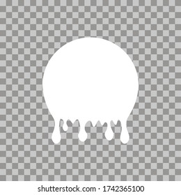 Symbol für den Vektor, das auf dem transpert Hintergrund isoliert ist. Tropfenaufkleber oder Kreissymbol.