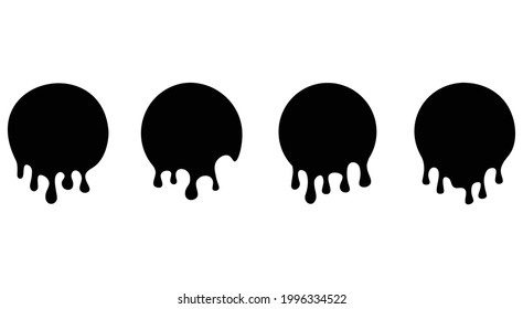 Liquid drops icons. Dripping liquid or paint flows - stock vector.