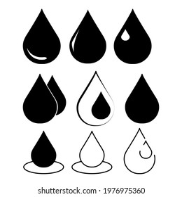 liquid drops icons set. liquid drops pack symbol vector elements for infographic web.