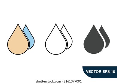 liquid drops icons  symbol vector elements for infographic web