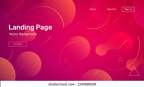 Liquid dynamic background for business presentation, landing pages or posters. Trendy gradient wavy shapes. Abstract geometric wallpaper. Vector illustration.