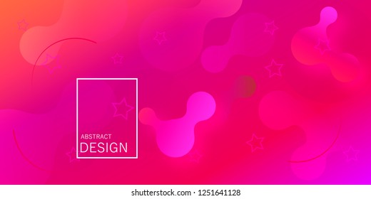 Liquid dynamic background in minimal style. Trendy gradient wavy shapes. Abstract geometric wallpaper. Vector illustration.