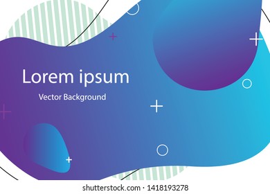Liquid dynamic background for web sites, landing page or business presentation. Abstract geometric wallpaper. Header for social media.Trendy wavy shapes. Vector illustration. 