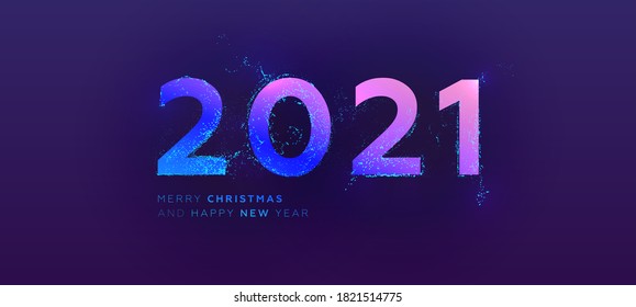 Liquid dynamic fluid flow lettering for New Year and Christmas holiday trendy cover designs. Xmas invitation template with motion magic glitter. Eps10 vector illustration