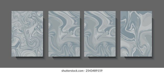 Líquido dinâmico gradiente de cor ondas geométricas de fundo. Fluido mármore conjunto de textura e fluido acrílico pintura em canvas.Designs para coberturas, apresentações, convites, folhetos, relatórios anuais, cartazes.