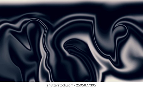 Liquid dynamic gradient Color waves.Digital blurred dark gray background with spread liquify flow for design