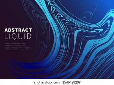 Liquid dynamic line. Geometric design fluid wallpaper for banner, poster, cover, label, journal. Art fantastic graphic shape. Vector illustration 