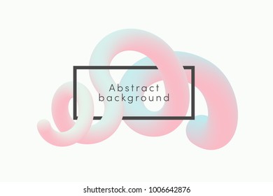 Liquid dynamic shape background with black frame. Abstract background with fluid shape in pastel colors. . Vector