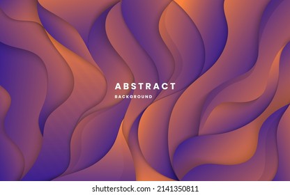 Liquid dynamic shapes abstract composition. purple color and orange color background abstract art vector. modern elegant design background. illustration vector 10 eps.