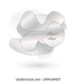 Liquid dynamic shapes with a brilliant metallic gradient for the design of greetings, cards and invitations. Vector illustration
