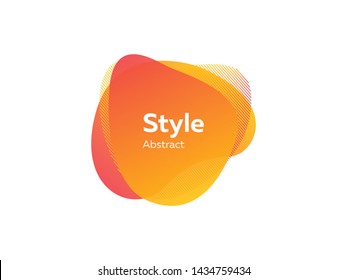 Liquid dynamical yellow abstract element. Dynamical colored forms and lines. Gradient abstract banners with flowing liquid shapes. Template for design of logo, flyer or presentation