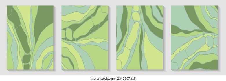 Liquid ebru pattern background template vector set. Beautiful posters. Marbling wave book front page layouts. Graphic color backgrounds. Ink paint effect.
