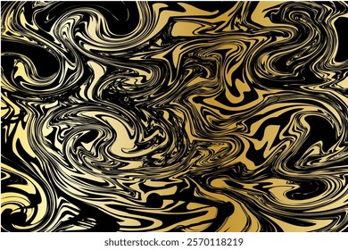 liquid effect canvas and gold and black marble