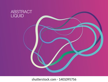 Liquid effect, linear drawing. Abstract elements for design. Shapes wave.