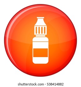 Liquid for electronic cigarettes icon in red circle isolated on white background vector illustration