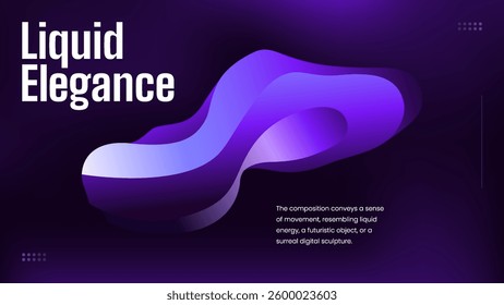 Liquid Elegance – Futuristic 3D Abstract Flow Design Symbolizing Fluidity, Motion, and Digital Artistry