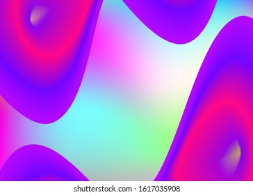 Liquid elements. Business banner, report template. Vivid gradient mesh. Holographic 3d backdrop with modern trendy blend. Liquid elements background with dynamic shapes and fluid.
