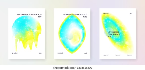 Liquid elements. Futuristic background. Chemical layered hologram. Soft card. Modern holographic gradient, blur, mesh, blend. Retro layout. Liquid elements with shapes and fluid.