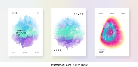 Liquid elements. Futuristic background. Cosmic layered hologram. Soft card. Modern holographic gradient, blur, mesh, blend. Psychedelic composition. Liquid elements with shapes and fluid.