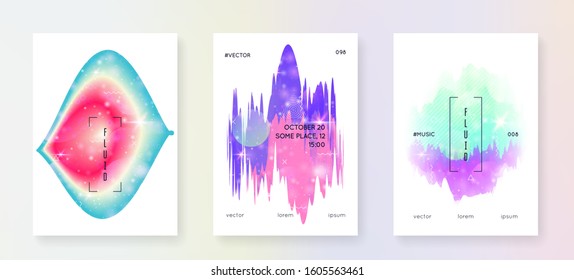 Liquid elements. Futuristic background. Minimal design. Magic layered hologram. Soft banner. Modern holographic gradient, blur, mesh, blend. Liquid elements with shapes and fluid.