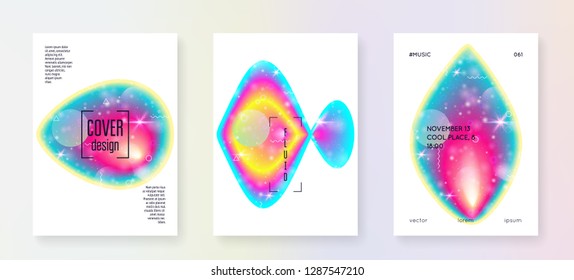 Liquid elements. Futuristic background. Molecular layered hologram. Soft card. Modern holographic gradient, blur, mesh, blend. Creative layout. Liquid elements with shapes and fluid.