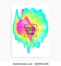 Elementos líquidos. Fondo futurista. Composición psicodélica. Holograma de capas geométricas. Afiche blando. Gradiente holográfico moderno, desenfoque, malla, mezcla. Elementos líquidos con formas y fluidos.