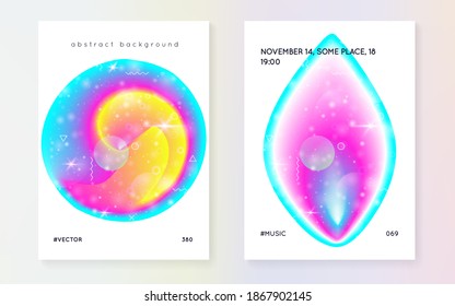 Liquid elements. Geometric concept. Futuristic background. Vibrant layered hologram. Soft poster. Modern holographic gradient, blur, mesh, blend. Liquid elements with shapes and fluid.