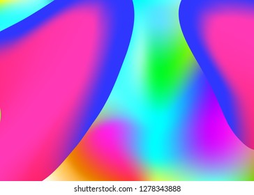 Liquid elements. Holographic 3d backdrop with modern trendy blend. Vivid gradient mesh. Minimal report, book template. Liquid elements background with dynamic shapes and fluid.