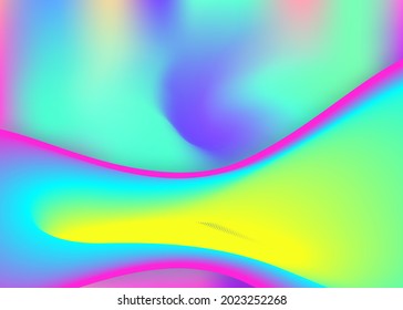 Liquid elements. Holographic 3d backdrop with modern trendy blend. Soft banner, certificate design. Vivid gradient mesh. Liquid elements background with dynamic shapes and fluid.
