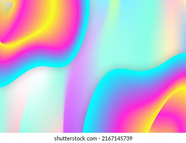 Elementos líquidos. Fondo holográfico en 3d con moderna combinación de moda. Malla gradiente vívida. Afiche abstracto, diseño de tarjeta. Fondo de elementos líquidos con formas dinámicas y fluido.