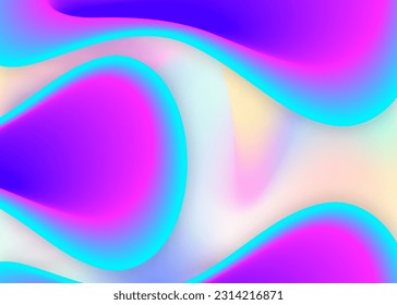 Liquid elements. Holographic 3d backdrop with modern trendy blend. Vivid gradient mesh. Futuristic poster, banner template. Liquid elements background with dynamic shapes and fluid.