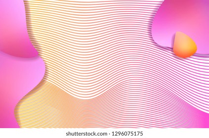 Liquid elements, mixed color plastic shapes or various organic bubbles on Thin Line Background. Abstract 3d vector fluid gradients, splashes or blob brushes