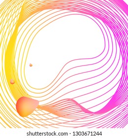 Liquid elements, mixed color plastic shapes or various organic bubbles on Thin Line Background. Abstract 3d vector fluid gradients, splashes or blob brushes